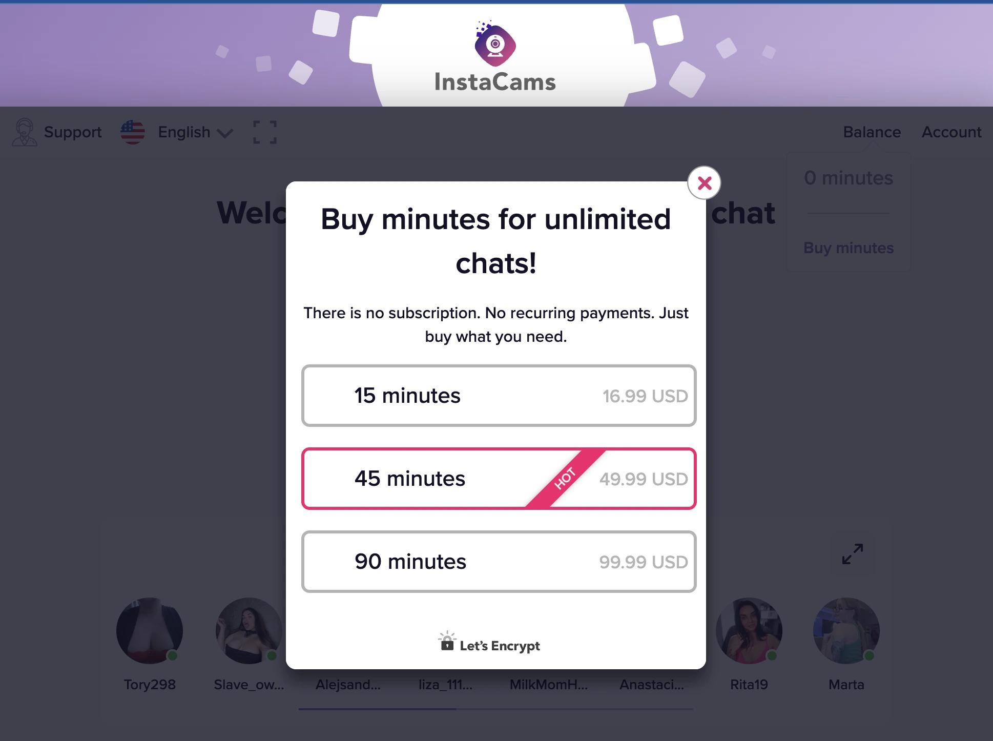 Instacams - Gender Filter Option