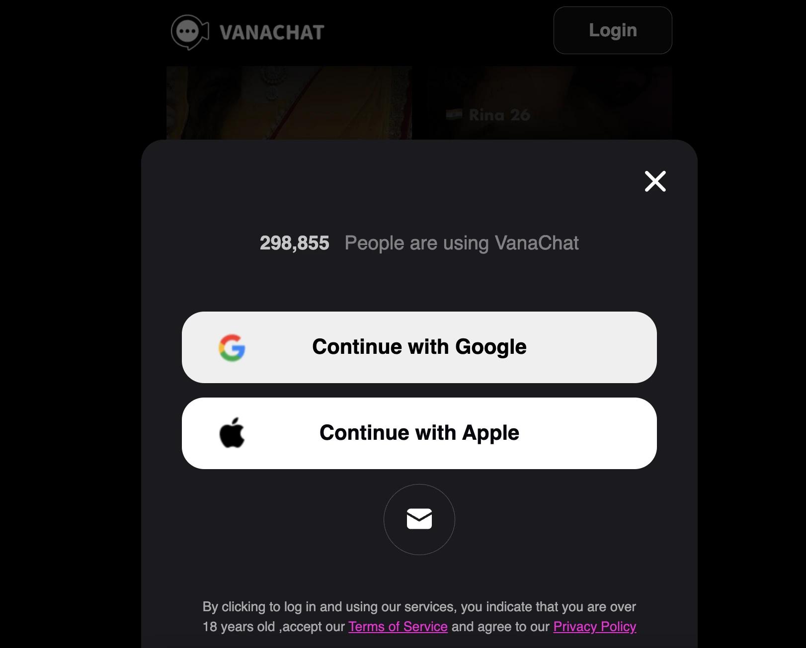VanaChat - Instant Video Matching Without Registration